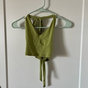 GREEN PACSUN TIE-BACK HALTER TANK